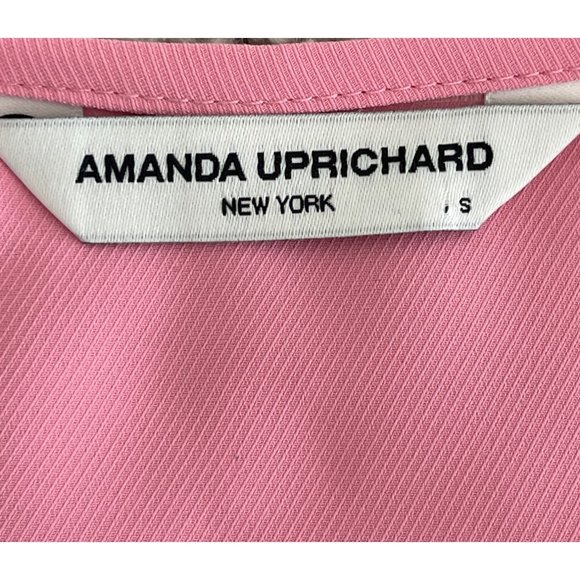 Amanda‎ Uprichard Ruffle Sleeve Top Pink Small Tie Front Size Small Barbiecore - Picture 7 of 9